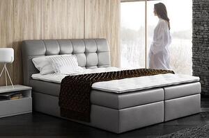 Łóżko tapicerowane z eleganckim zagłówkiem Nadar 200x200 - 44 kolory