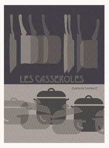 Komplet ręczników kuchennych żakardowych Les Casseroles Charbon, 4 elem