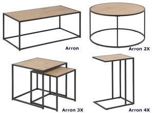 Kawowy stolik loft - Arron 2X - czarny