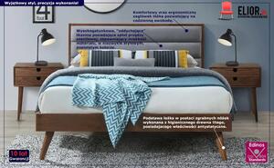 Łóżko sypialniane Otto 160x200 cm - szare + orzech