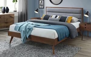 Łóżko Otto 160x200 cm - szare + orzech