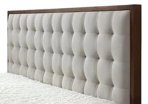 Łóżko do sypialni beż + orzech - Auston 160x200 cm