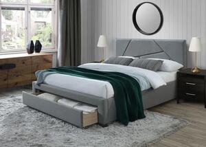 Szare łóżko do sypialni - Dubio 160x200 cm