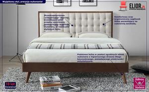 Łóżko do sypialni beż + orzech - Auston 160x200 cm