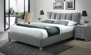Tapicerowane łóżko do sypialni - Sandis szare
