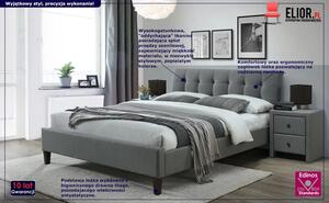 Szare łóżko tapicerowane 160x200 cm - Iplo