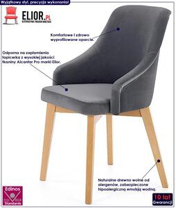 Krzesło drewniane tapicerowane Altex 2X - grafit + dąb miodowy