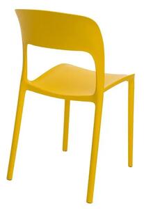 Żółte minimalistyczne krzesło z oparciem - Deliot 2X