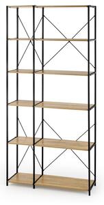 Wysoki industrialny regał na książki 90x190 cm sonoma | Umeblowana.com
