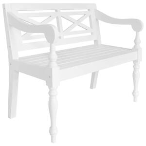 Biała drewniana ławka - Venis