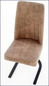 Brązowe tapicerowane krzesło na płozach - Travor