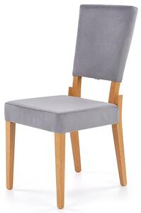 Krzesło drewniane tapicerowane Elton - popiel + dąb miodowy