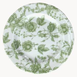 Komplet talerzy deserowych z porcelany Wienna Green Roses, 6 elem