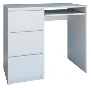 Małe biurko z szufladami białe lewe 100x51 cm