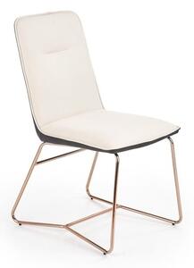 Eleganckie krzesło kremowe w stylu glam + różowe złoto | Umeblowana.com