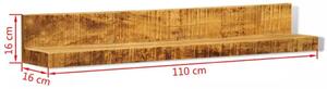 Zestaw drewnianych półek ściennych Gent - brązowy