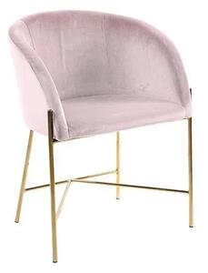 Welurowy fotel tapicerowany Ismen - różowy