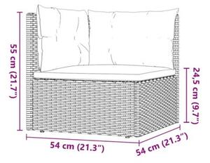 Zestaw Mebli Ogrodowych Komplet Wypoczynkowy Z Poduszkami 3-Częściowy Czarny Rattan Na Taras Balkon Ogród