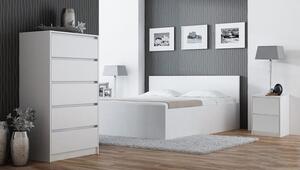 Biała szafka nocna, stolik na lampkę z szufladami 40x55 cm
