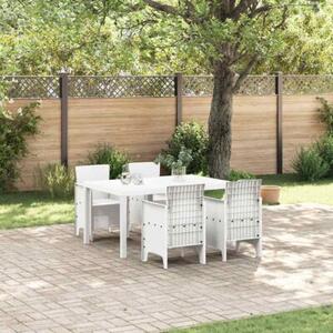 Zestaw Mebli Ogrodowych Komplet Jadalniany 5-Częściowy Biały Rattan Na Taras Balkon Ogród