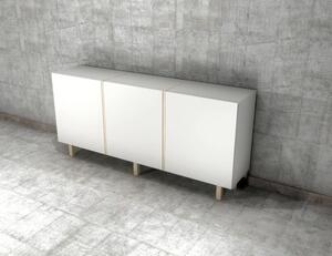 Duża biała komoda szafka pod TV 183 cm | Umeblowana.com
