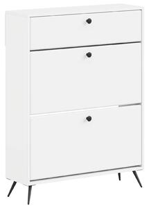 Szafka na buty BREDA 78 x 24 x 103 cm Drewno inżynieryjne Biały