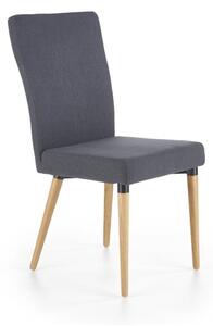 Szare drewniane krzesło z grubym siedziskiem do jadalni