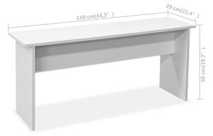 Stół kuchenny z ławkami, biały komplet obiadowy 120 cm