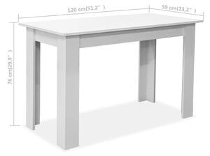Stół kuchenny z ławkami, biały komplet obiadowy 120 cm