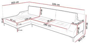 Nowoczesna sofa narożna Alvena 3F - antracyt