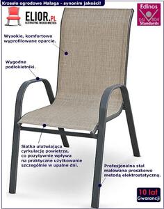 Modne krzesło ogrodowe, tarasowe Malaga - popiel