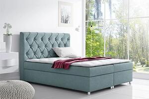 Duże łóżko z pikowanym zagłówkiem Clara 160x200 - 44 kolory