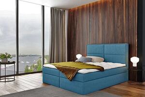 Duże tapicerowane łóżko z zagłówkiem Frezja 200x200 - 44 kolory
