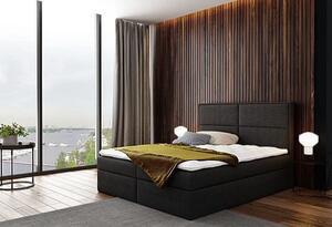 Duże tapicerowane łóżko z zagłówkiem Frezja 200x200 - 44 kolory