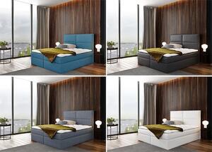 Duże tapicerowane łóżko z wbudowanymi materacami Frezja 180x200 - 44 kolory