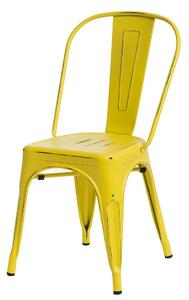 Żółte metalowe loftowe krzesło - Kimmi 4X