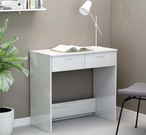Białe biurko z szufladami komputerowe wysoki połysk 80x40 cm | Umeblowana.com
