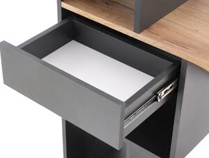 Industrialne biurko z szufladą i półkami dąb wotan/antracyt