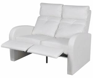 Podwójne rozkładane fotele kinowe z ekoskóry Mevic 2X – białe