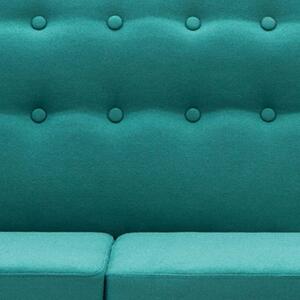 Zielona kanapa do salonu, dwustronny mały narożnik