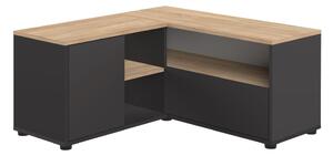 Czarna szafka pod TV w dekorze dębu 90x45 cm Angle – TemaHome