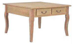 Kwadratowy drewniany stolik kawowy, ława z szufladami