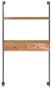 Drewniane biurko ścienne Tant - brązowe
