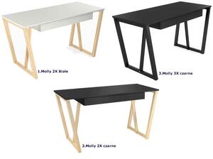 Czarne minimalistyczne biurko z szufladą Molly 3X