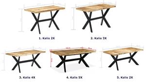 Stół z drewna mango Kalis 6X – jasnobrązowy