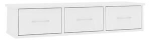 Biała półka wisząca z szufladami, mała szafka RTV