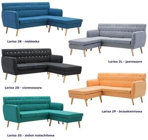 Tapicerowana pikowana sofa Larisa 2B - niebieska