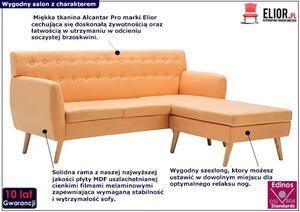 Tapicerowana pikowana sofa Larisa 2P - brzoskwiniowa