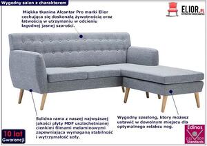 Tapicerowana pikowana sofa Larisa 2L - jasny szary