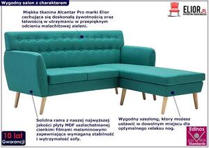 Tapicerowana pikowana sofa Larisa 2G - zielona